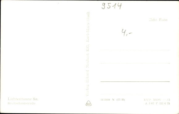 Postcard Lichtentanne Sachsen, Breitscheidstraße