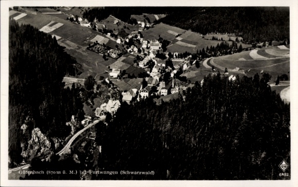 Ak Gütenbach im Schwarzwald, Fliegeraufnahme