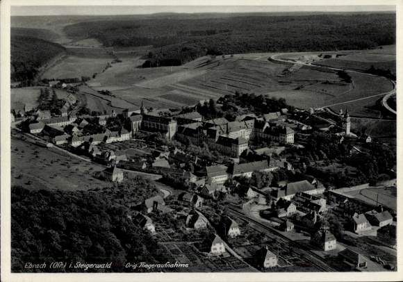 Postcard Ebrach in the Steigerwald Upper Franconia, aerial photograph