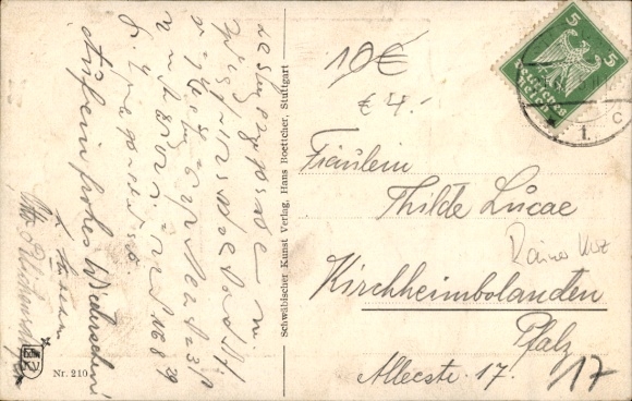 Artist Postcard Boettcher, Hans, This is the Swabian, dancing couple, umbrella