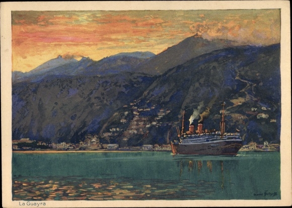 Artist Postcard Bohrdt, Hans, Guayrá Paraguay, Steam engineer, HAPAG