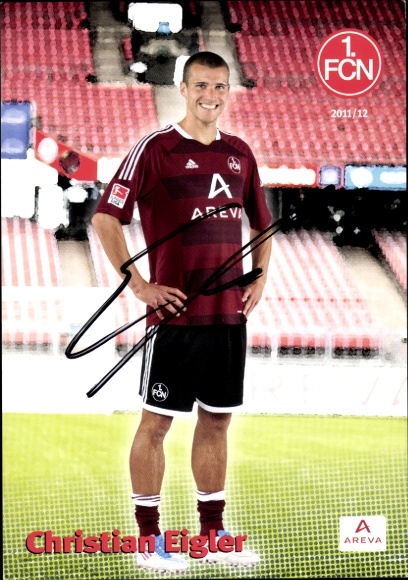 Autograph card footballer Christian Eigler, 1. FC Nuremberg, autograph