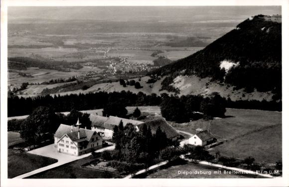Postcard Lenningen Baden Württemberg, aerial photography, Diepoldsburg, Breitenstein