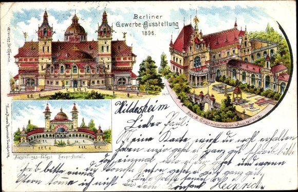 Chromo-Litho Berlin, Trade Exhibition 1896, Building and Engineering Exhibition, Exhibition Palace