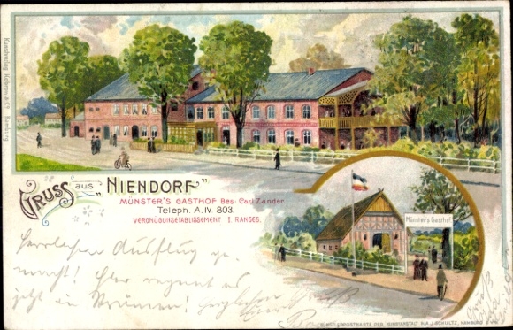 Litho Hamburg Eimsbüttel Niendorf, Münster's Gasthof
