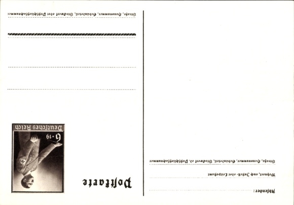 Postal stationery artist Postcard Klein, G., Only one can win and that is us, quote from Adolf Hitler