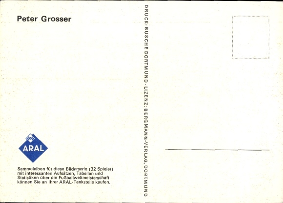 Postcard footballer Peter Grosser, 1860 Munich