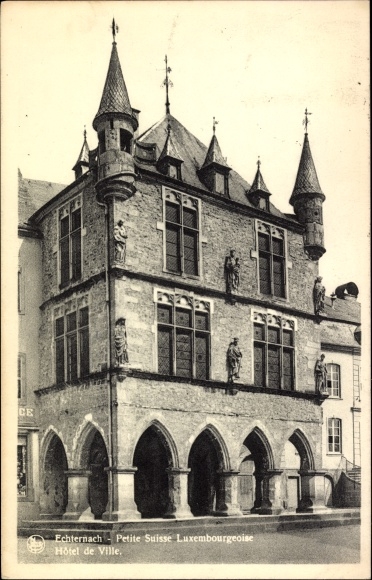 Postcard Echternach Luxembourg, Hotel de Ville
