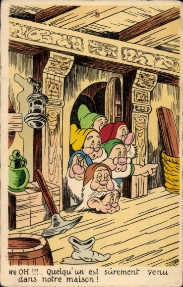 PC Walt Disney, Snow White, dwarves, living room, pickaxe