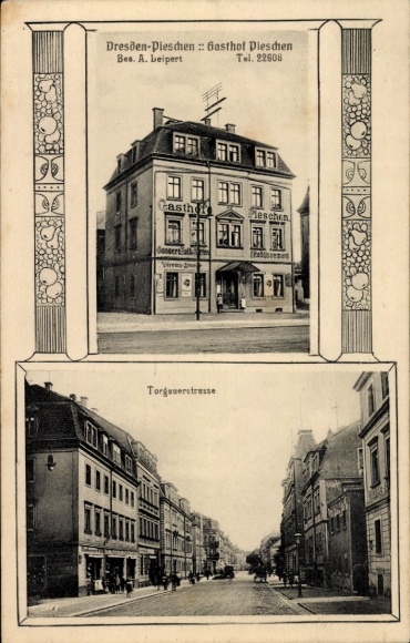 Postcard Dresden Pieschen, Torgauerstraße, Gasthof