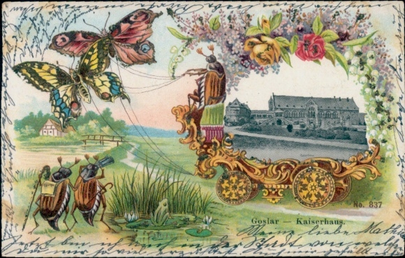 Postcard Goslar am Harz, Kaiserhaus, Maybug carriage