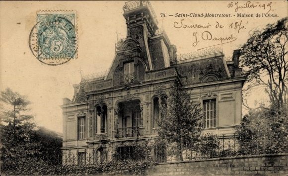 CPA Montretout Saint Cloud Hauts de Seine, Maison de l'Obus