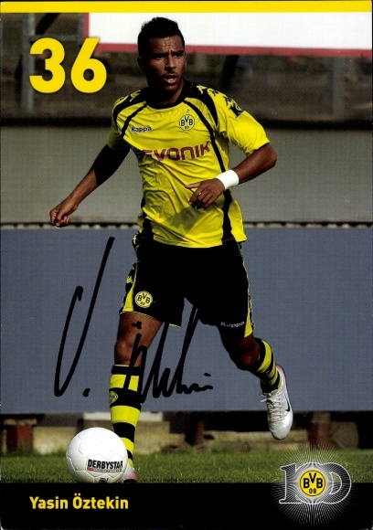 Autograph card footballer Yasin Ötzekin, BVB 09, Borrussia Dortmund, autograph