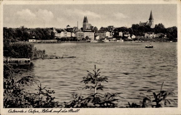 KP Ostróda Osterode Prusy Wschodnie, widok na miasto
