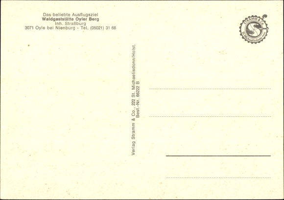 Postcard Oyle Marklohe in Lower Saxony, forest restaurant Oyler Berg, exterior view