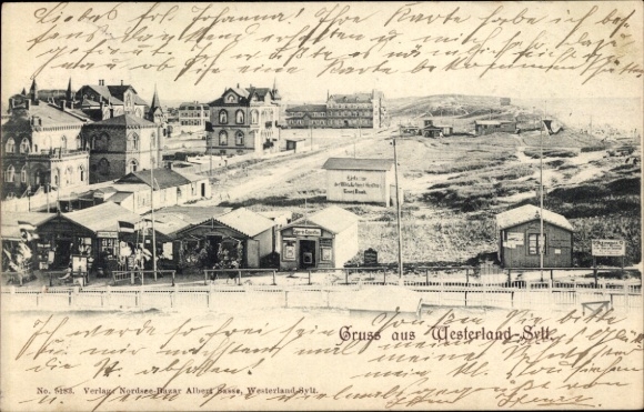 Ak Westerland auf Sylt, Panoramablick auf  Küstenausblick,  Architektur