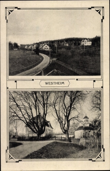 PC Westheim Marsberg in the Hochsauerland district, partial views, parts of the street, chapel