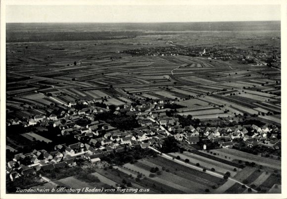 Postcard Dundenheim Neuried in Baden, aerial photograph