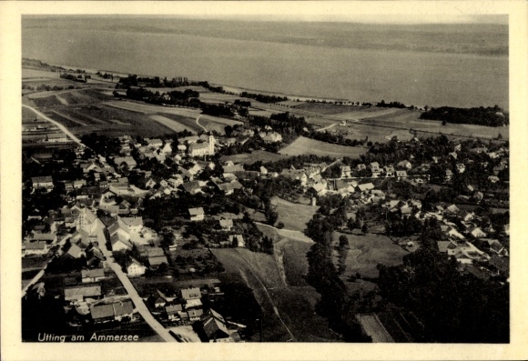 Ak Utting am Ammersee Oberbayern, Luftaufnahme