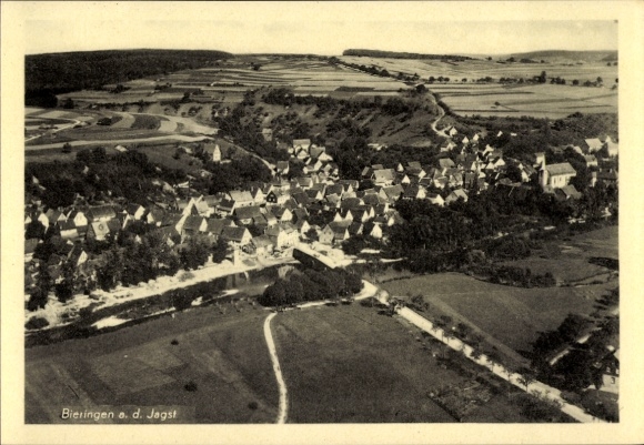 Ak Bieringen Schöntal in Württemberg, Jagst, Fliegeraufnahme