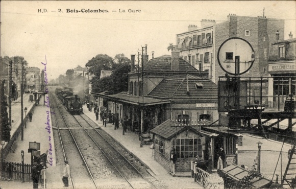 CPA Bois Colombes Hauts de Seine, Gare