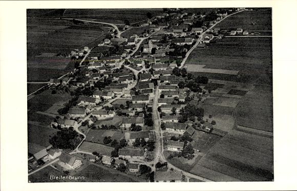 Postcard Breitenbrunn Swabia Unterallgäu, aerial photograph