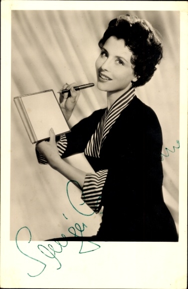 Ak Schauspielerin Sonja Ziemann, Portrait, Montblanc Füller, Autogramm