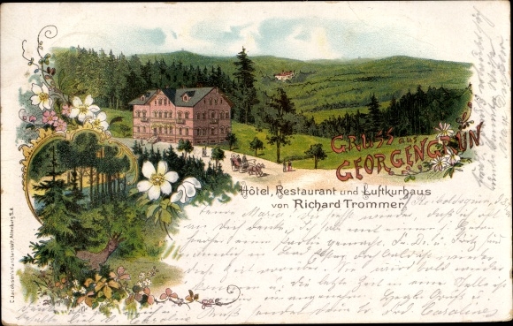 Chromo-Litho Georgengrün Auerbach in Vogtland, hotel and health resort by Richard Trommer