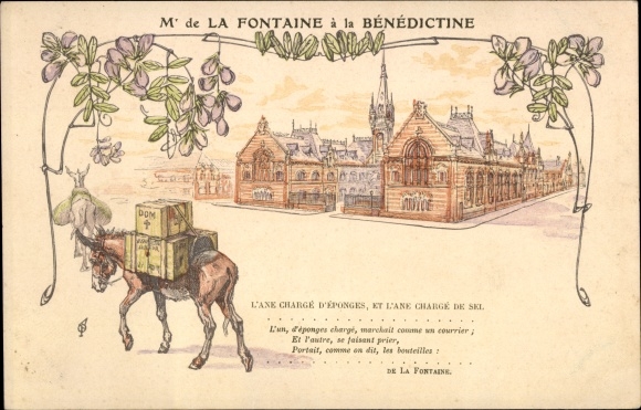 Ak Mr. de la Fontaine a la Benedictine, De ezel beladen met sponzen, de ezel beladen met zout