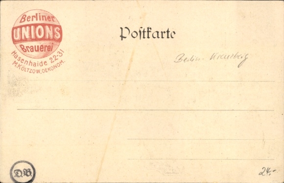 Postcard Berlin Kreuzberg, Union Brewery, Hasenheide 22-31, Kaisersaal