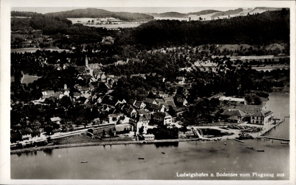 Ak Ludwigshafen am Bodensee, luchtfoto, Ludwigshafen, Bodenmeer, vanuit het vliegtuig