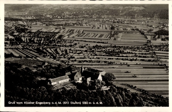 Postcard Großheubach am Main Lower Franconia, Engelberg Monastery, aerial photograph