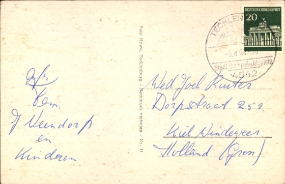 Postcard Tecklenburg, partial view, Haus Marck