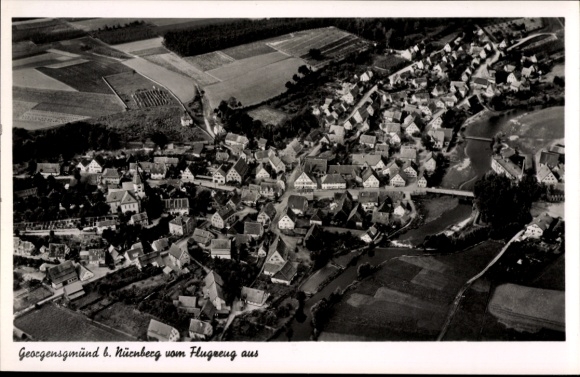 Postcard Georgensgmünd in Middle Franconia, aerial photograph