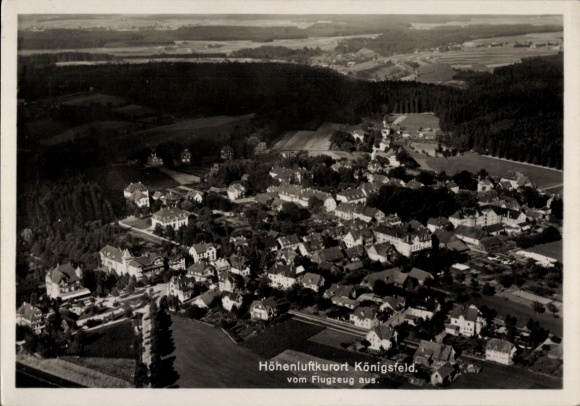 Postcard Königsfeld im Schwarzwald Baden, aerial photograph