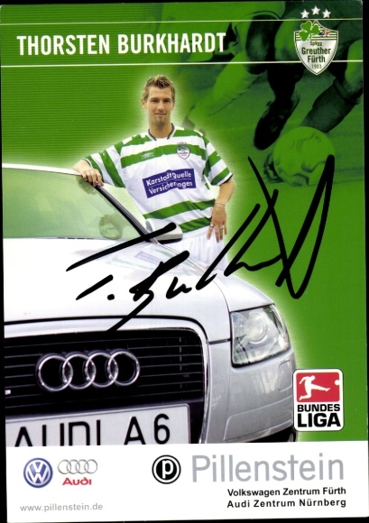 Autograph card footballer Thorsten Burkhardt, SpVgg Greuther Fürth, autograph