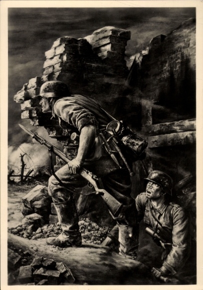 Künstler Ak Tschech, Grenadiere im Häuserkampf, HDK 531, Wehrmacht