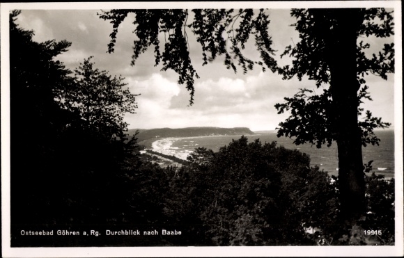 Ak Ostseebad Göhren auf Rügen, Blick nach Baabe, Küstenpartie