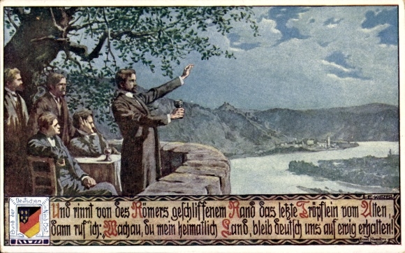Artist Postcard Kutzer, Ernst, And runs from the Roman's polished edge..