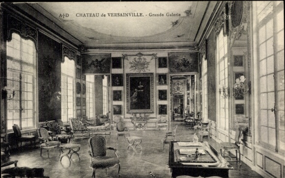 Postcard Falaise Calvados, Château de Versainville, Grande Galerie