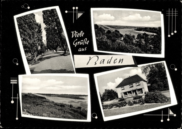 Postcard Baden Achim near Bremen, avenue, landscape, restaurant