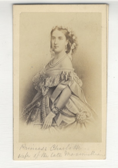 CDV Portret Charlotte v. Austria, cesarzowa V. Meksyk, urodzony w Belgii