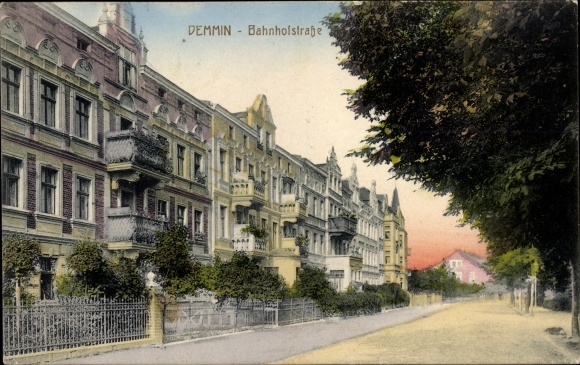 Ak Demmin in West-Pommeren, Bahnhofstrasse