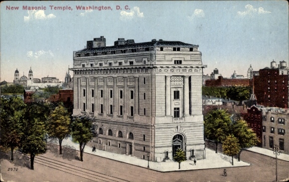 Ak Washington DC USA, New Masonic Temple
