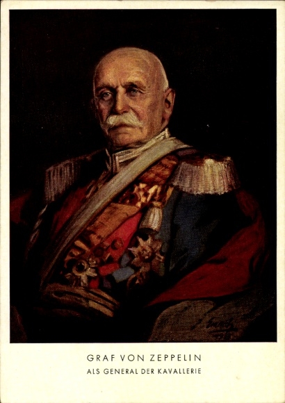 Künstler Ak Emerich, Graf von Zeppelin, Portrait als General der Kavallerie, Uniform