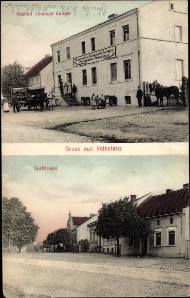 Postcard Vehlefanz Oberhavel, inn, Dorfstrasse