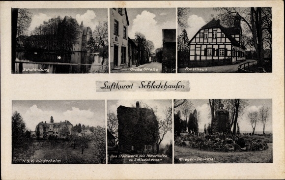 Ak Schledehausen Bissendorf in Niedersachsen, Schelenburg, Forsthaus, NSV Kinderheim, Steinwerk