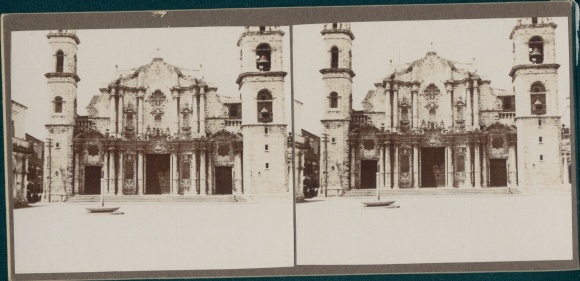 Stereo photo Havana Habana Cuba, Cathedral, World Tour 1914