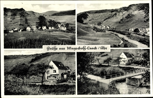 PC Mayschoß an der Ahr, Hotel Pension Jakob Koch, partial views of the town, bridge