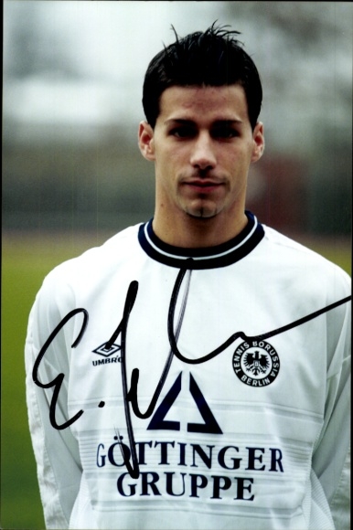 Autogrammkarte Fußballer Elvis Jelmazi, Tennis Borussia Berlin, Autogramm